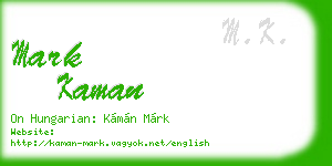 mark kaman business card